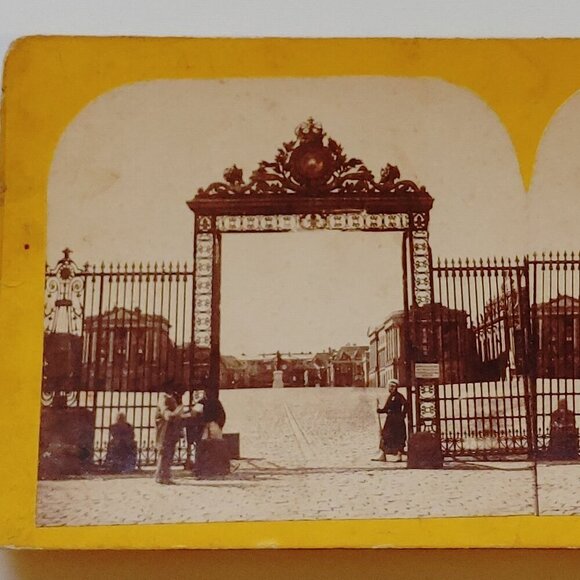 ANTIQUE STEREOGRAPH VERSAILLES PARIS FRANCE GATES OF VERSAILLES - Picture 4 of 4
